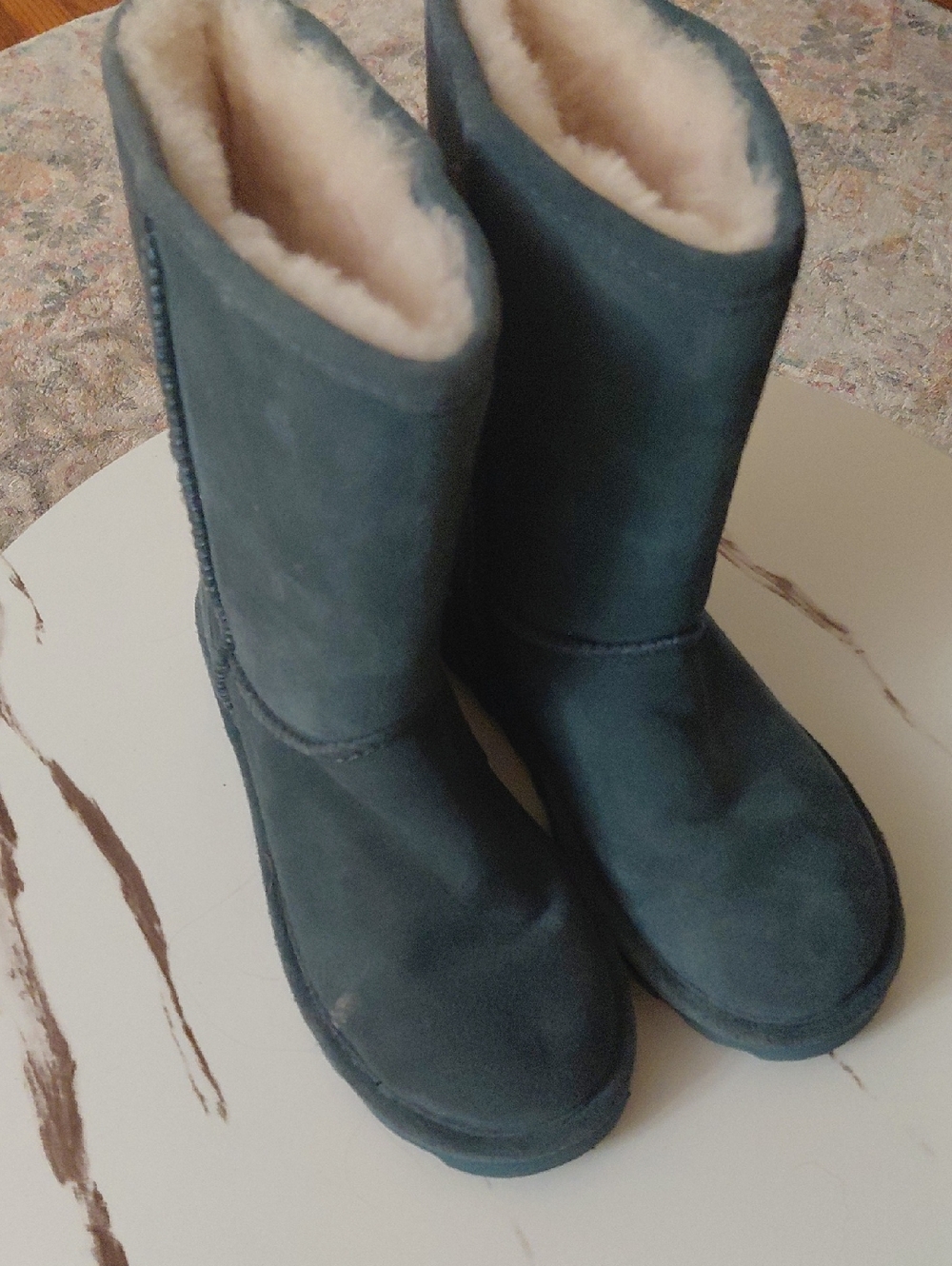 Girl's Cozy Suede Winter Boots - Navy Bearpaw